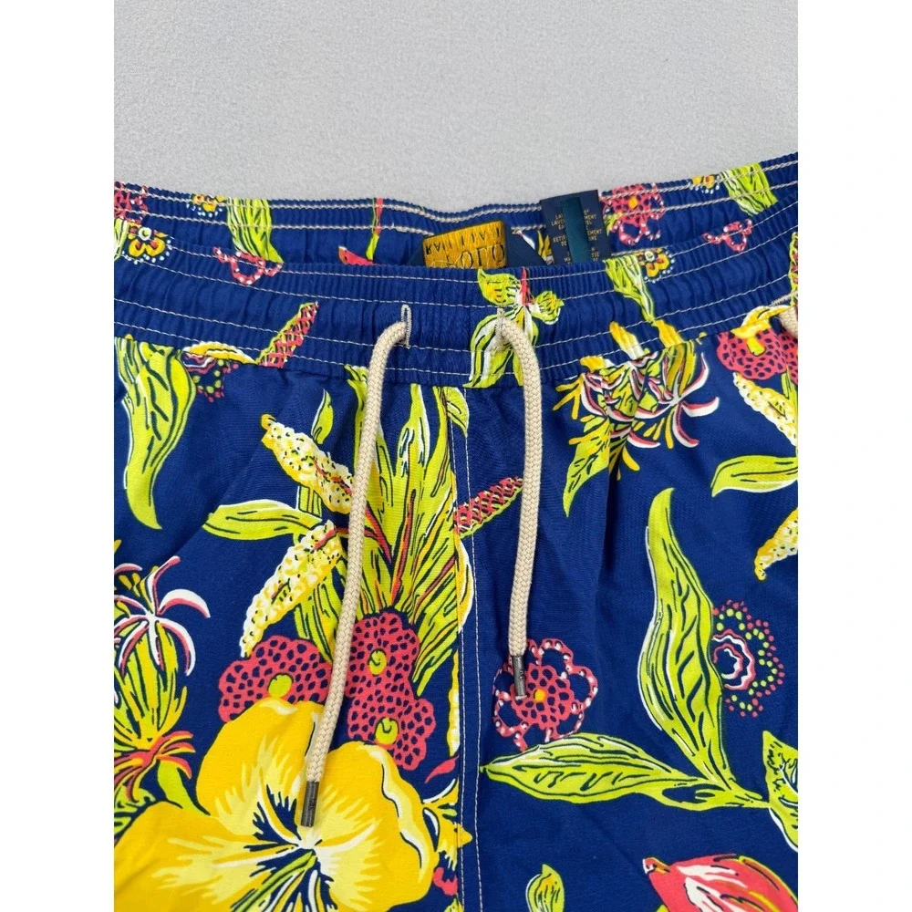 Polo Ralph Lauren Hawaiian Floral Swim Shorts Men's LT Blue Tropical Summer